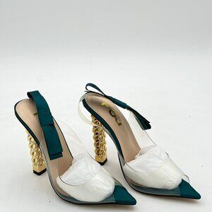 FSJ Women Clear High Heel Sandals Slingback Sexy Transparent PVC Pointed